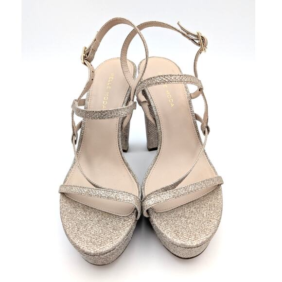Pelle Moda Patsi 2 Platform High Heel Sandals Women's Gold Size US8M EU39 - Picture 2 of 10